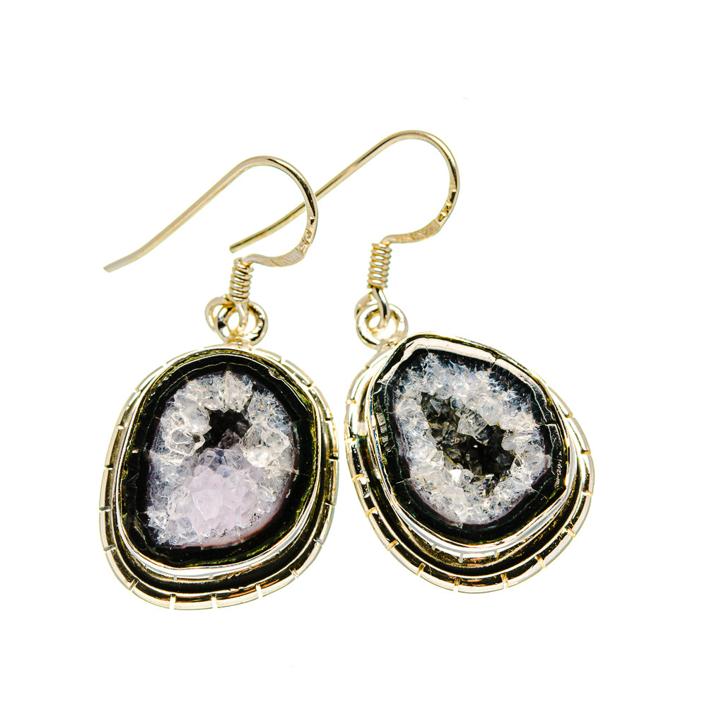 Coconut Geode Slice Earrings handcrafted by Ana Silver Co - EARR413452