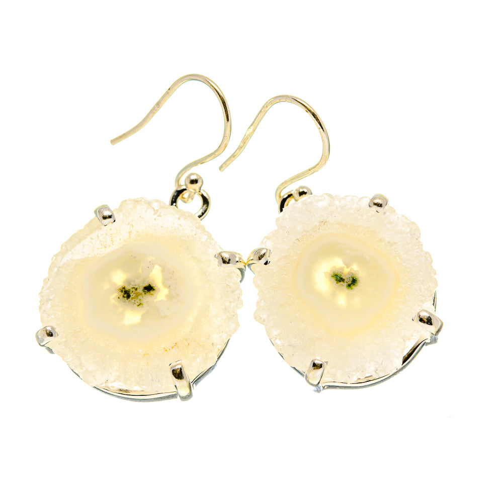 White Solar Quartz Earrings handcrafted by Ana Silver Co - EARR413461