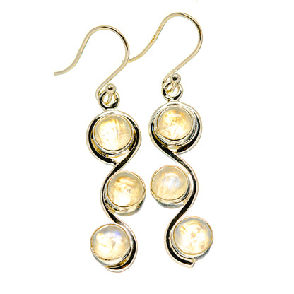 Rainbow Moonstone Earrings handcrafted by Ana Silver Co - EARR413466