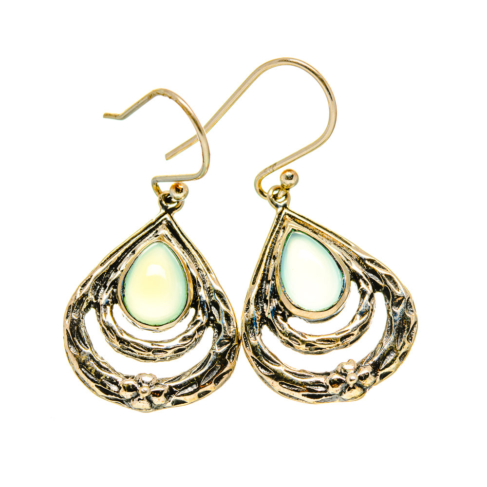 Aqua Chalcedony Earrings handcrafted by Ana Silver Co - EARR413467