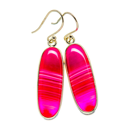 Pink Botswana Agate Earrings handcrafted by Ana Silver Co - EARR413471