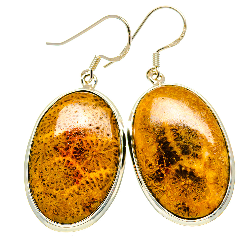 Fossil Coral Earrings handcrafted by Ana Silver Co - EARR413482