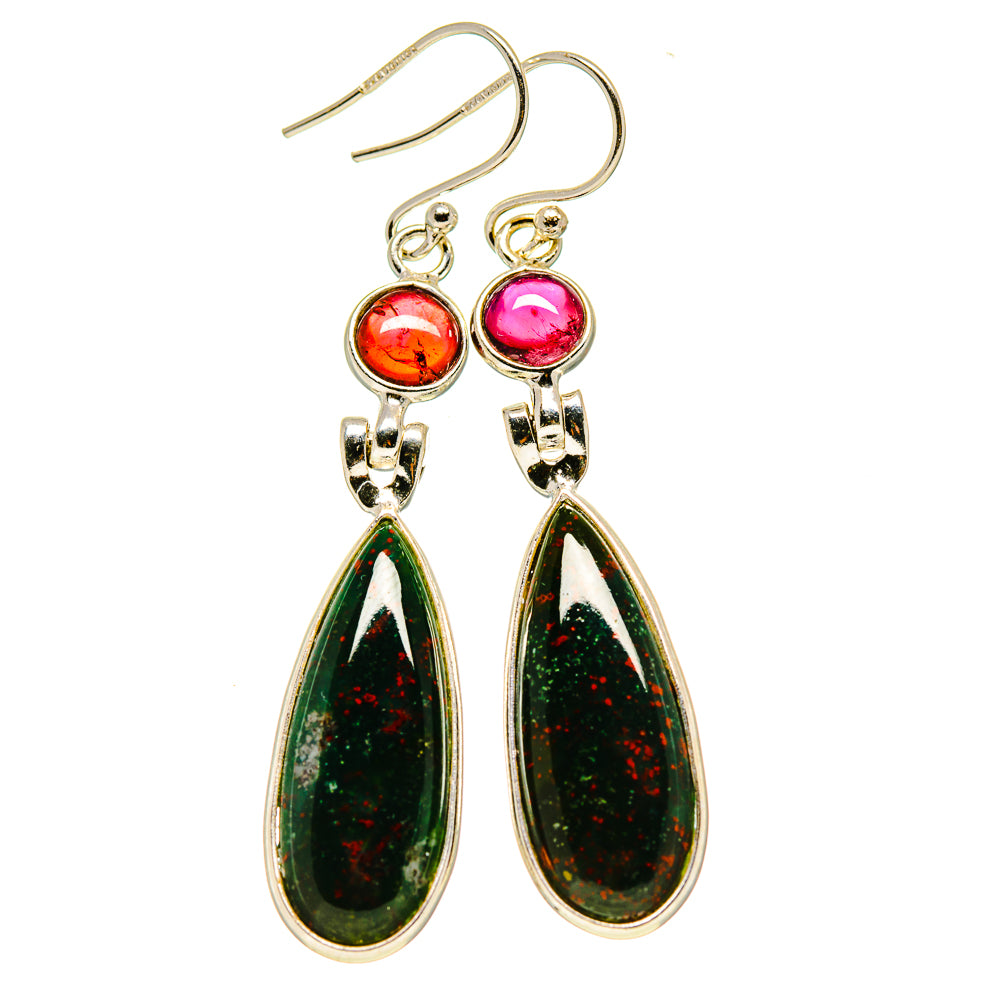 Bloodstone Earrings handcrafted by Ana Silver Co - EARR413485