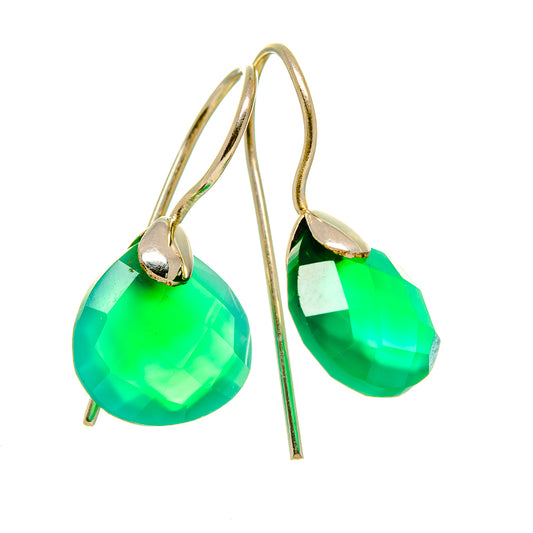 Green Onyx Earrings handcrafted by Ana Silver Co - EARR413486