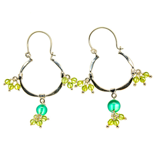 Green Onyx Earrings handcrafted by Ana Silver Co - EARR413490