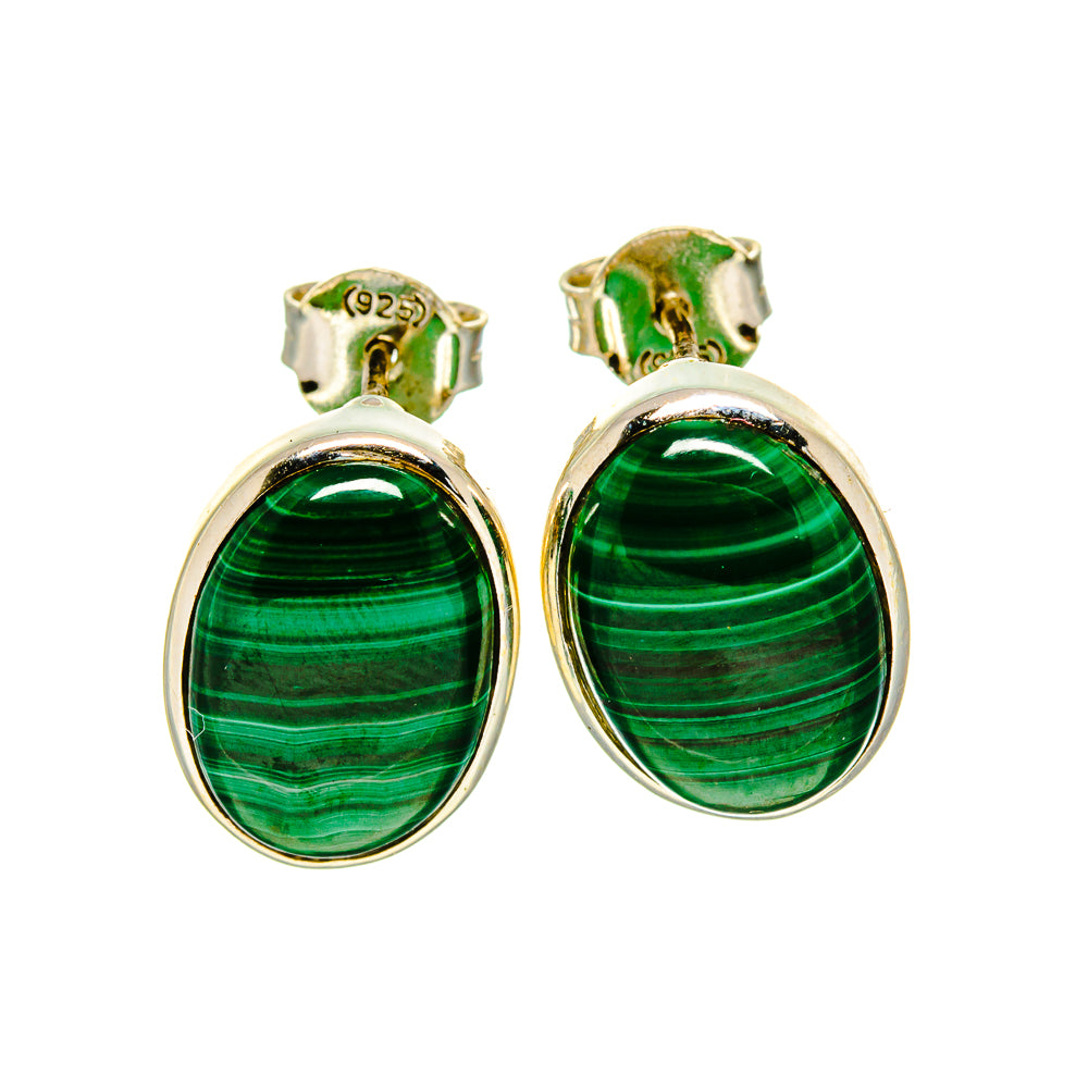 Malachite Earrings handcrafted by Ana Silver Co - EARR413495