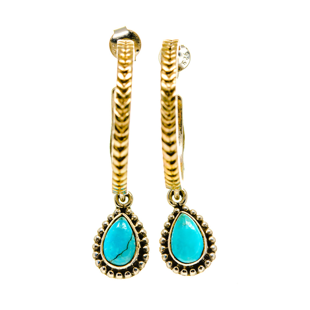 Arizona Turquoise Earrings handcrafted by Ana Silver Co - EARR413497