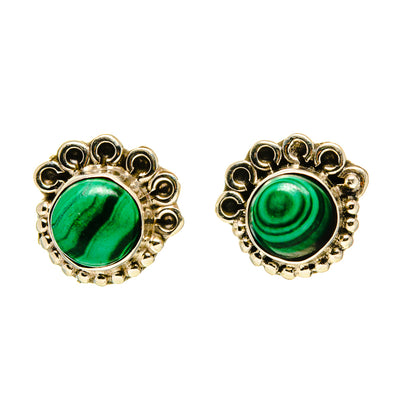 Malachite Earrings handcrafted by Ana Silver Co - EARR413501