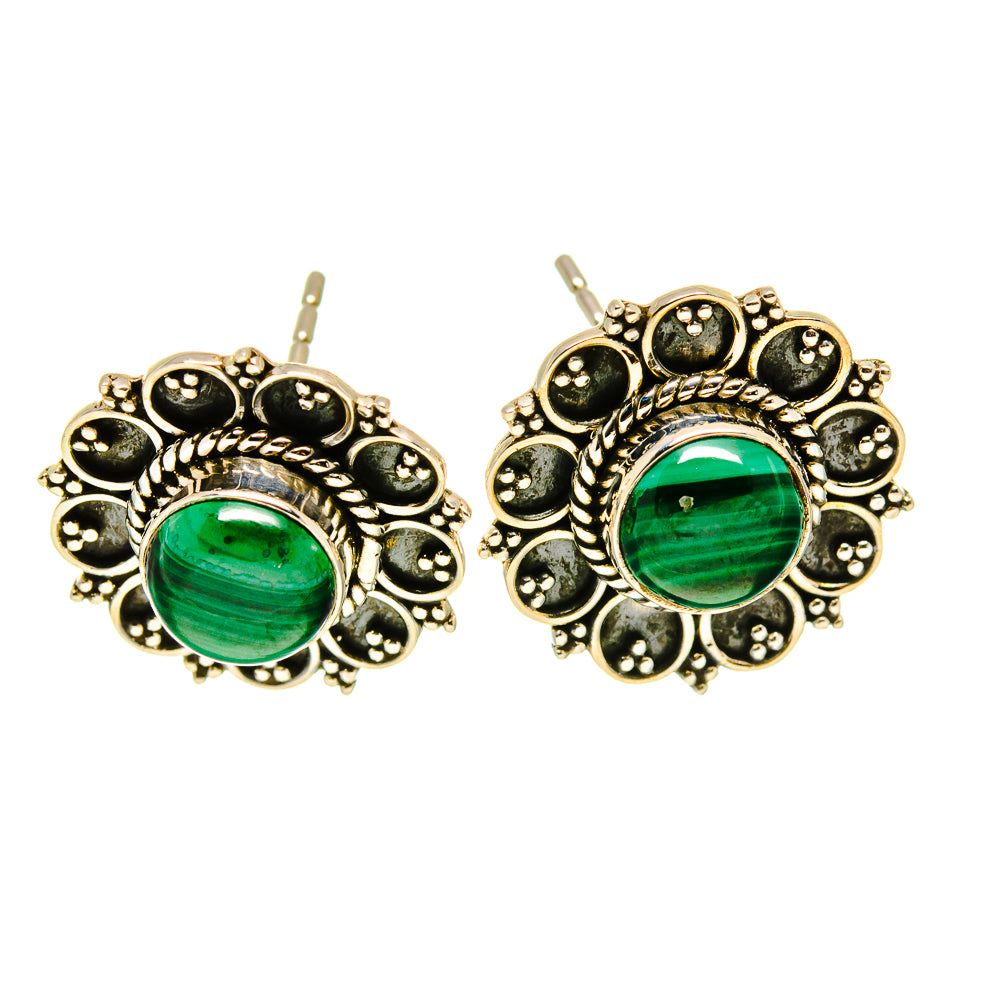 Malachite Earrings handcrafted by Ana Silver Co - EARR413504
