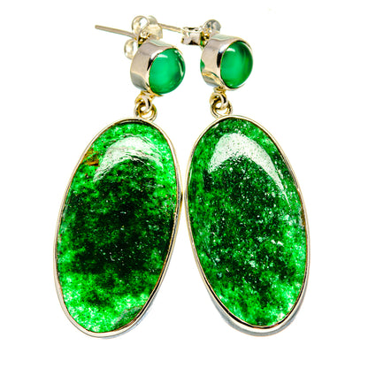 Green Aventurine Earrings handcrafted by Ana Silver Co - EARR413505