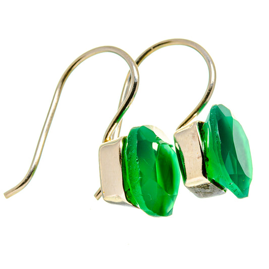 Green Onyx Earrings handcrafted by Ana Silver Co - EARR413612