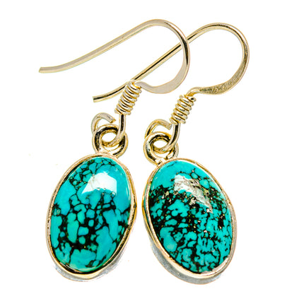 Tibetan Turquoise Earrings handcrafted by Ana Silver Co - EARR413614