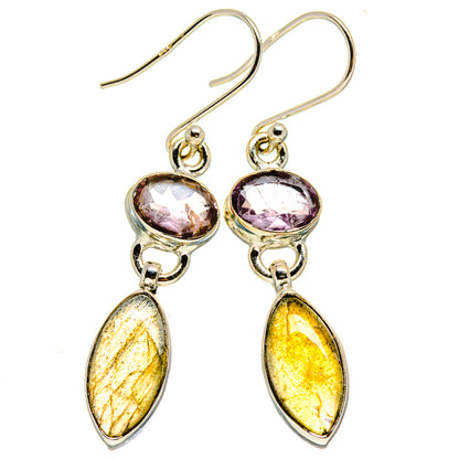 Labradorite, Amethyst Earrings handcrafted by Ana Silver Co - EARR413615