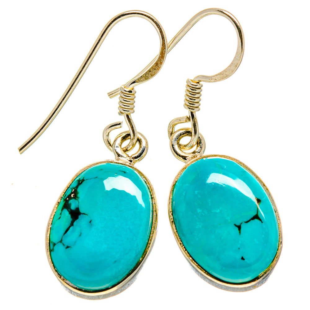 Arizona Turquoise Earrings handcrafted by Ana Silver Co - EARR413628