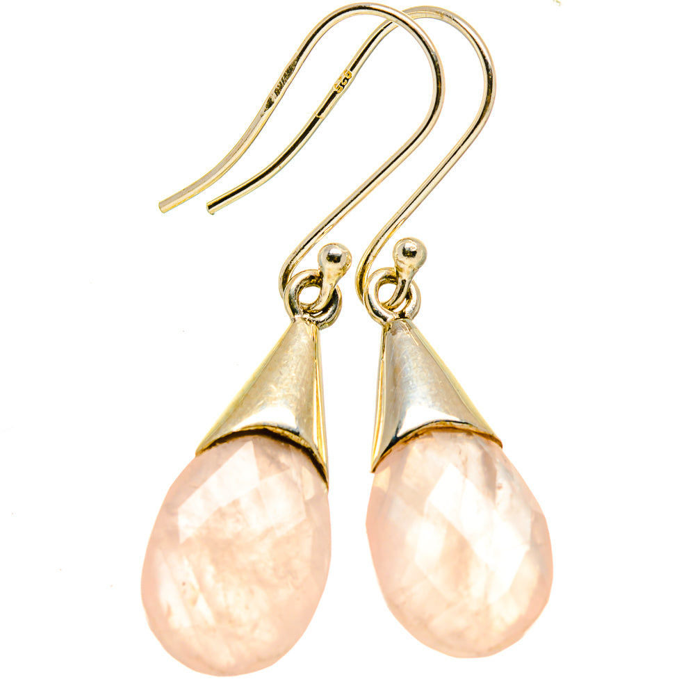 Rose Quartz Earrings handcrafted by Ana Silver Co - EARR413629