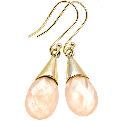 Rose Quartz Earrings handcrafted by Ana Silver Co - EARR413629