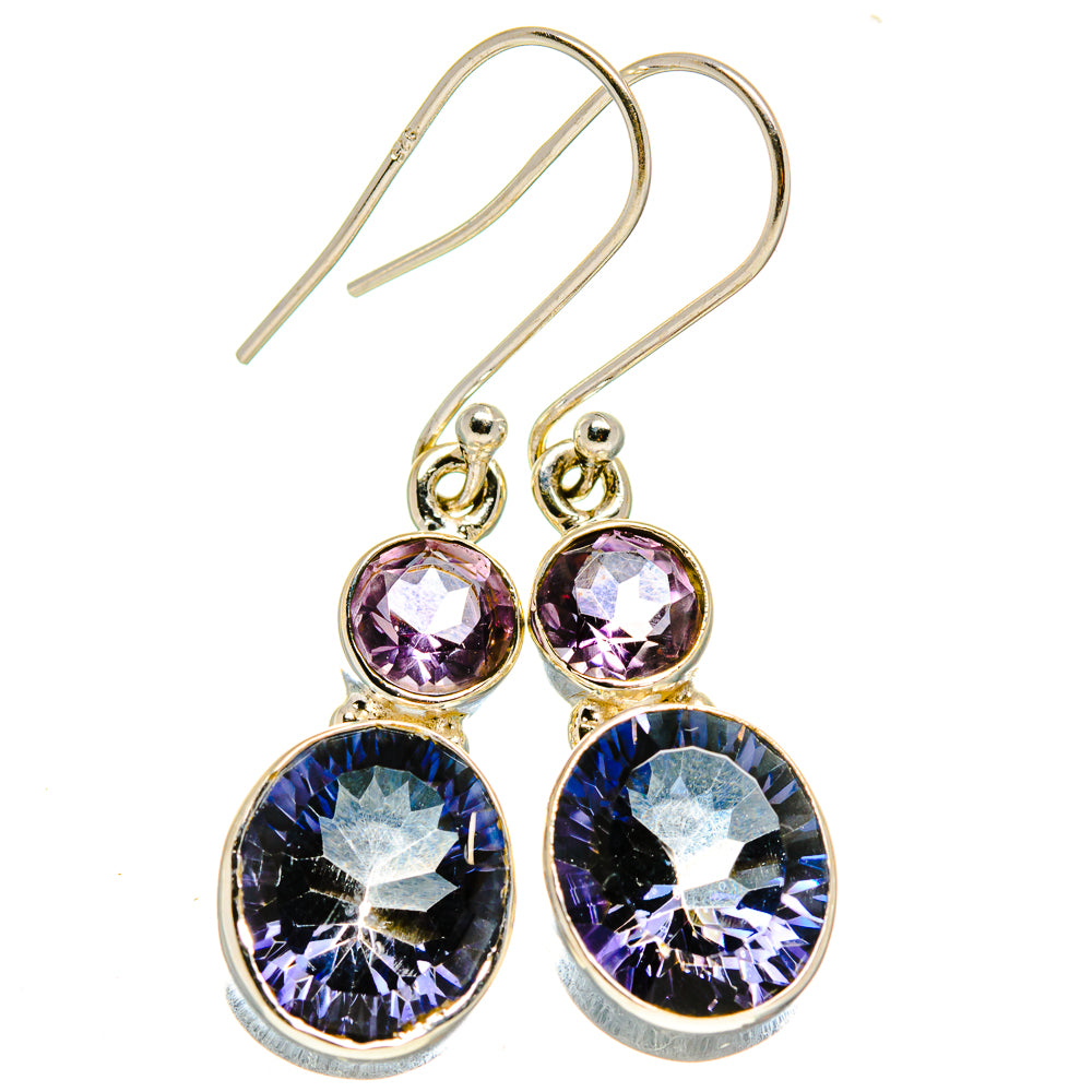 Blue Mystic Topaz, Amethyst Earrings handcrafted by Ana Silver Co - EARR413630