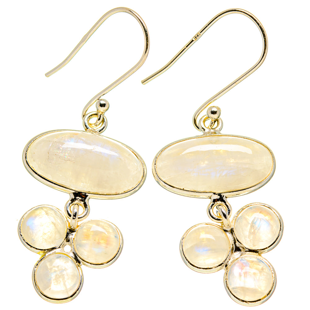 Rainbow Moonstone Earrings handcrafted by Ana Silver Co - EARR413632