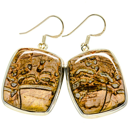 Mushroom Rhyolite Earrings handcrafted by Ana Silver Co - EARR413633