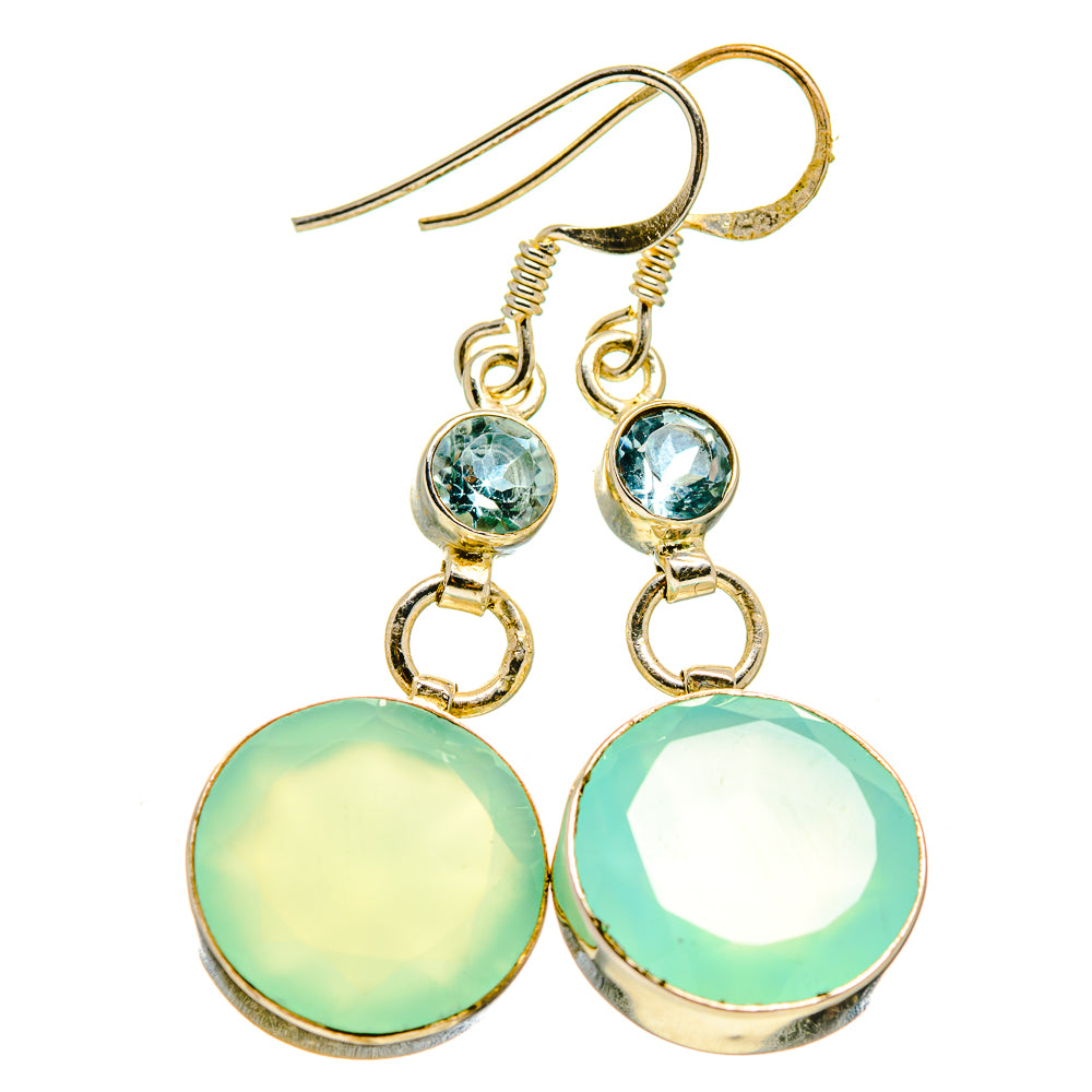 Aqua Chalcedony, Blue Topaz Earrings handcrafted by Ana Silver Co - EARR413638