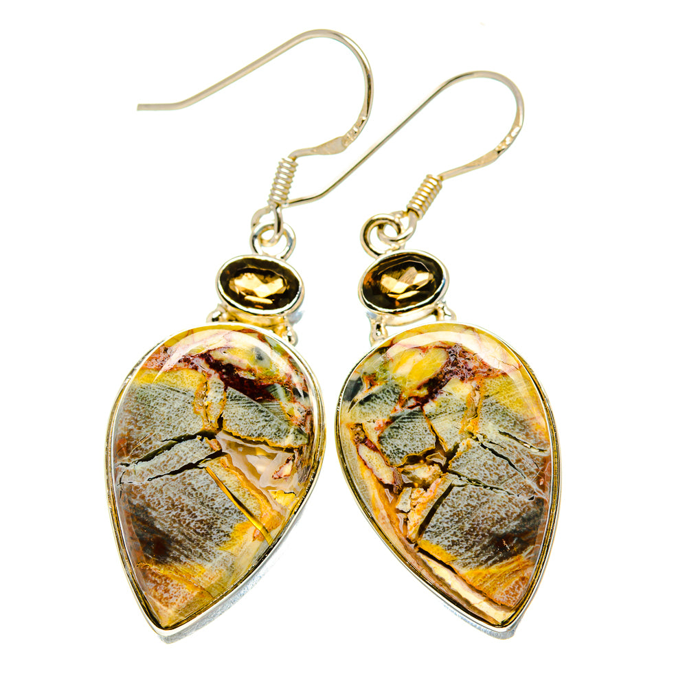 Butterfly Jasper, Smoky Quartz Earrings handcrafted by Ana Silver Co - EARR413657
