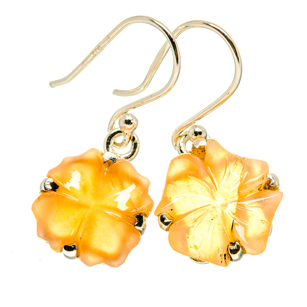 Peach Moonstone Earrings handcrafted by Ana Silver Co - EARR413660