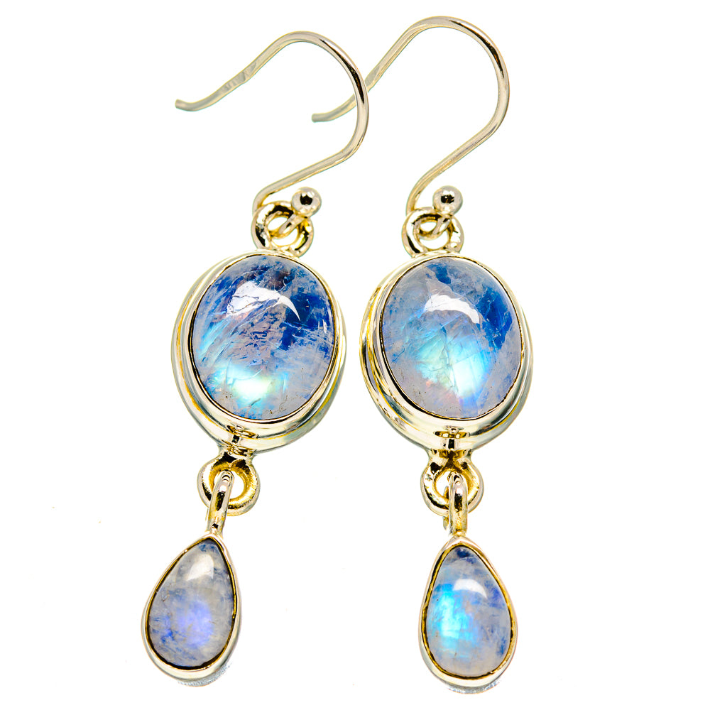 Rainbow Moonstone Earrings handcrafted by Ana Silver Co - EARR413663