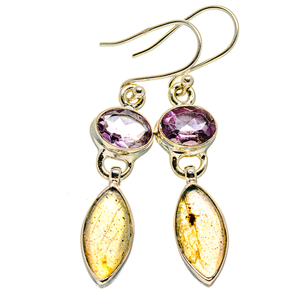 Labradorite, Amethyst Earrings handcrafted by Ana Silver Co - EARR413672