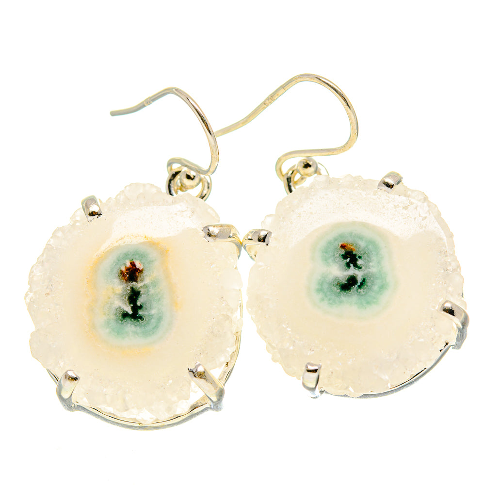 White Solar Quartz Earrings handcrafted by Ana Silver Co - EARR413673