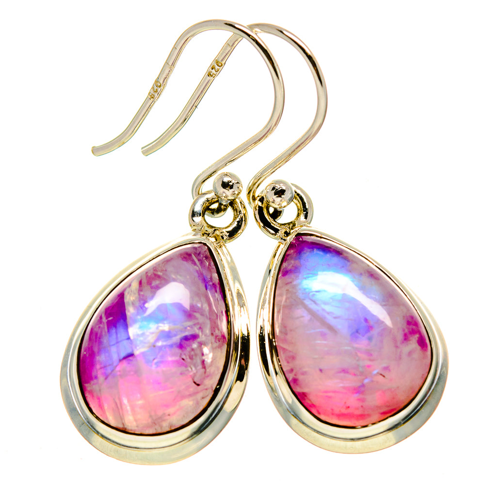 Pink Moonstone Earrings handcrafted by Ana Silver Co - EARR413675