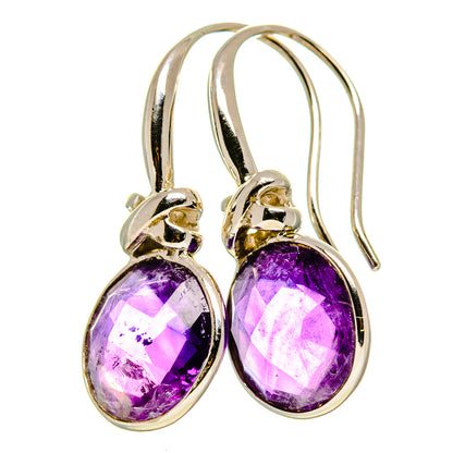 Faceted Amethyst Earrings handcrafted by Ana Silver Co - EARR413677