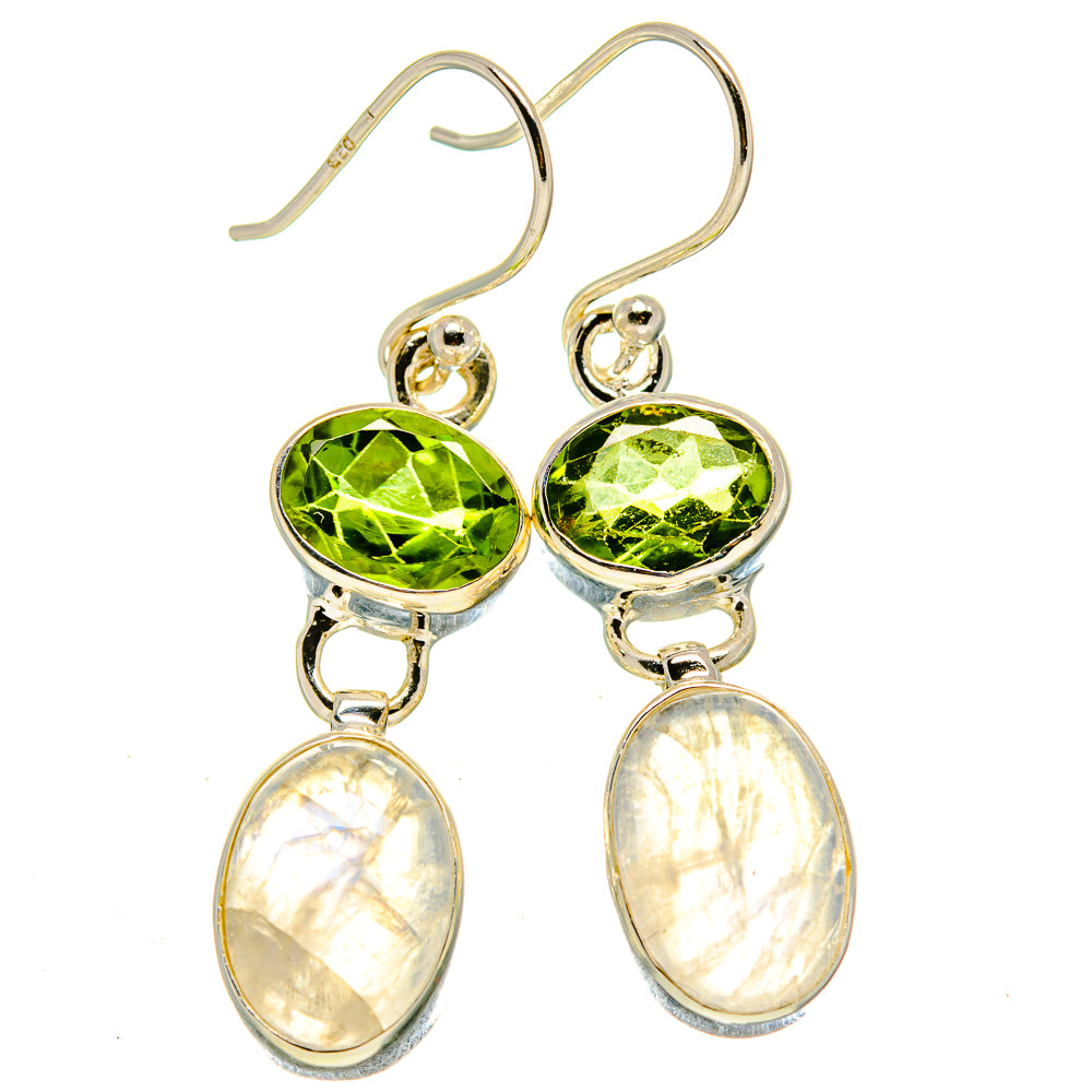 Rainbow Moonstone Earrings handcrafted by Ana Silver Co - EARR413689