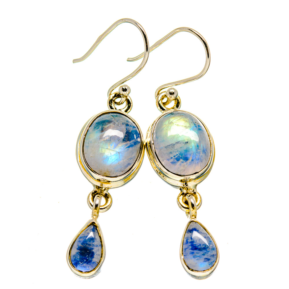 Rainbow Moonstone Earrings handcrafted by Ana Silver Co - EARR413696