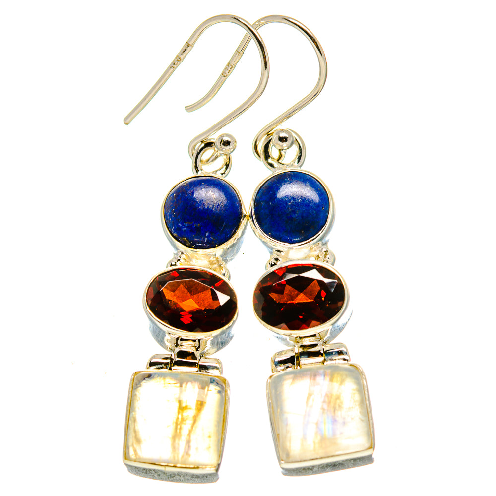 Rainbow Moonstone Earrings handcrafted by Ana Silver Co - EARR413698