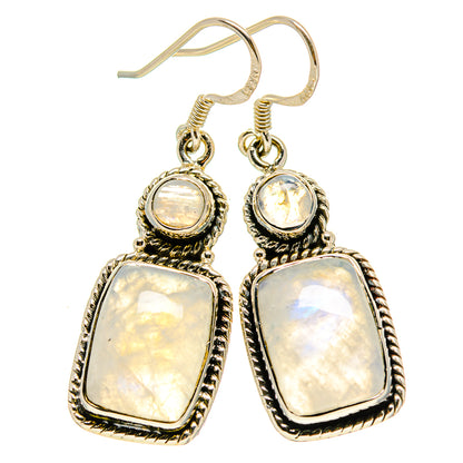 Rainbow Moonstone Earrings handcrafted by Ana Silver Co - EARR413702