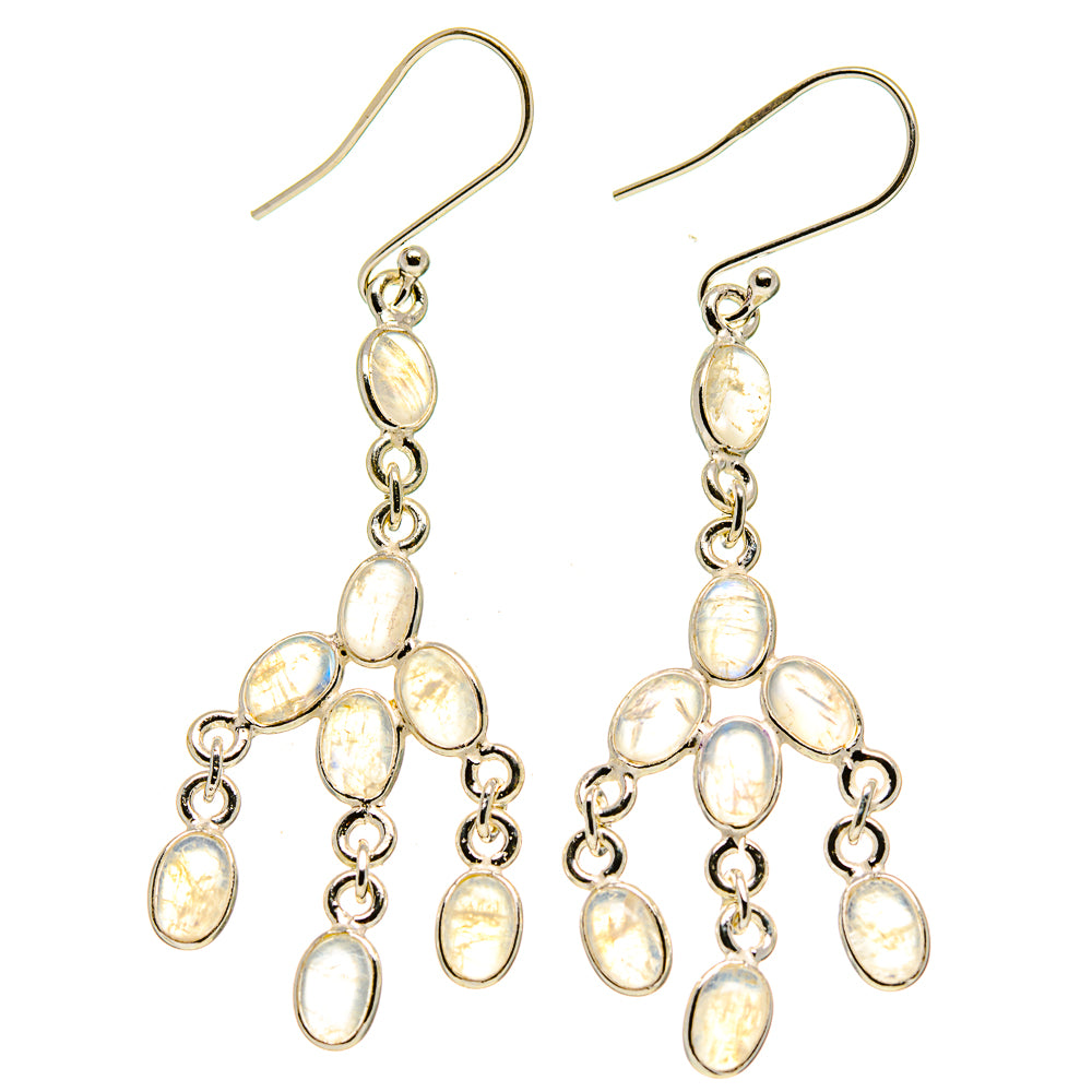 Rainbow Moonstone Earrings handcrafted by Ana Silver Co - EARR413705
