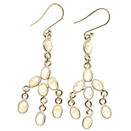 Rainbow Moonstone Earrings handcrafted by Ana Silver Co - EARR413705