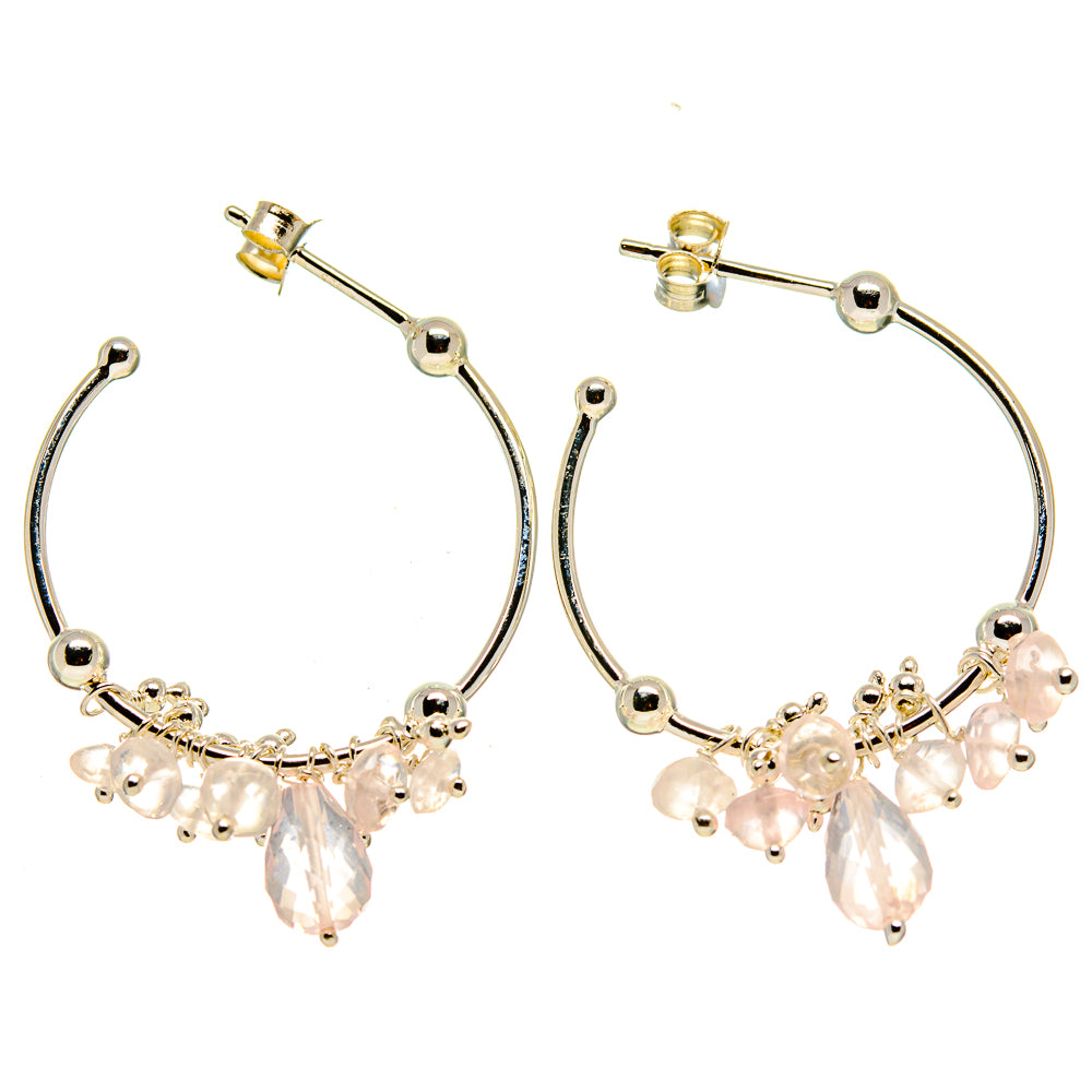 Rose Quartz Earrings handcrafted by Ana Silver Co - EARR413707