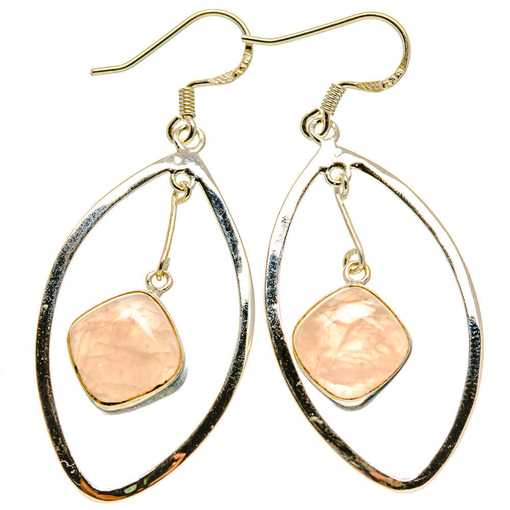 Rose Quartz Earrings handcrafted by Ana Silver Co - EARR413708