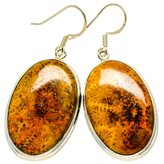 Fossil Coral Earrings handcrafted by Ana Silver Co - EARR413718