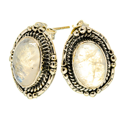 Rainbow Moonstone Earrings handcrafted by Ana Silver Co - EARR413720