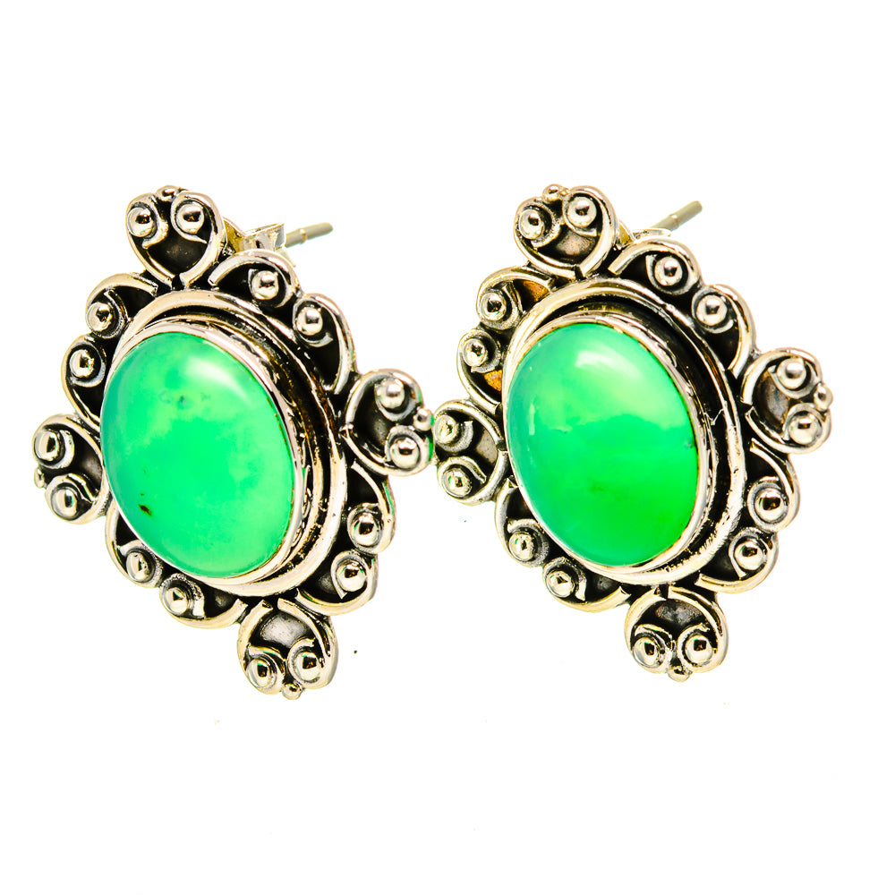 Chrysoprase Earrings handcrafted by Ana Silver Co - EARR413725
