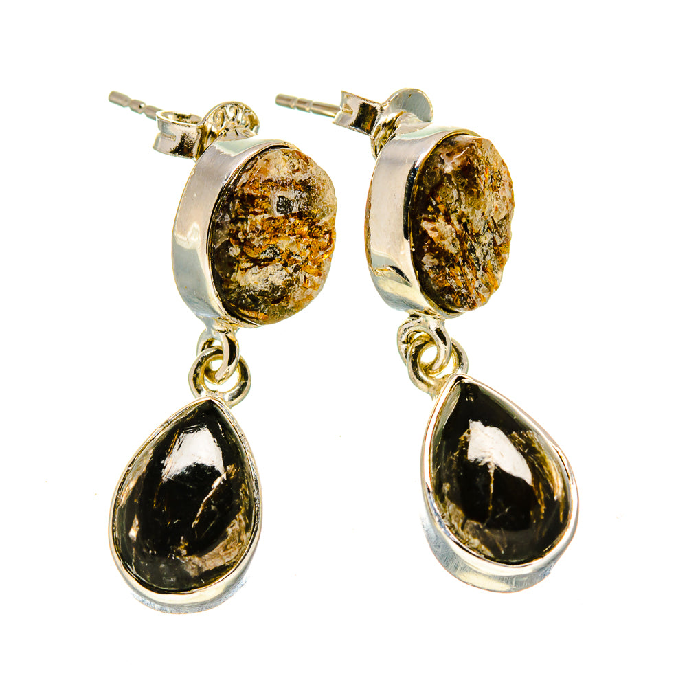 Golden Seraphinite Earrings handcrafted by Ana Silver Co - EARR413729