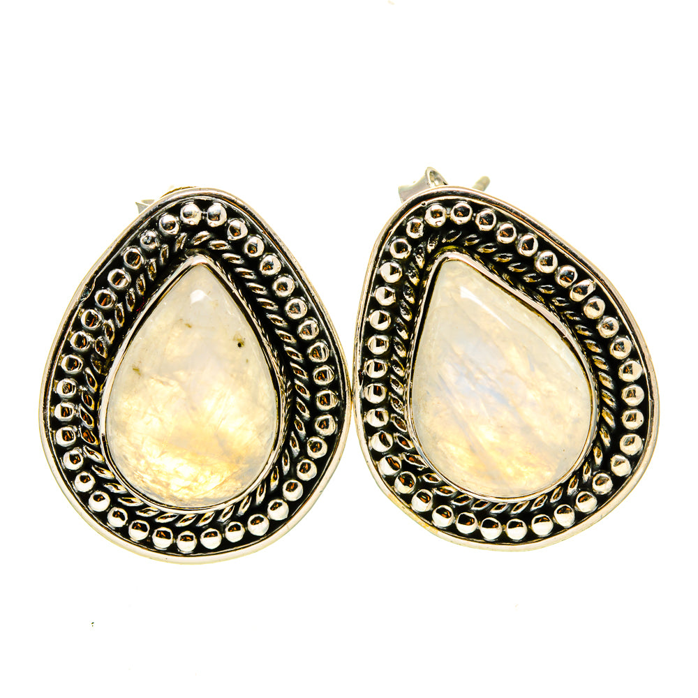 Rainbow Moonstone Earrings handcrafted by Ana Silver Co - EARR413730
