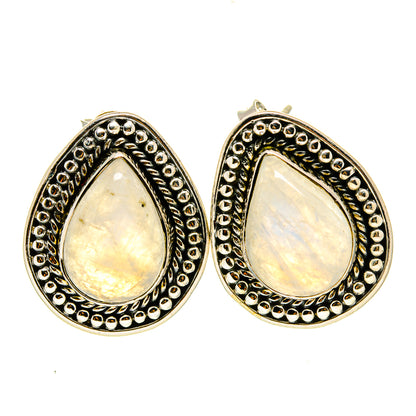 Rainbow Moonstone Earrings handcrafted by Ana Silver Co - EARR413730