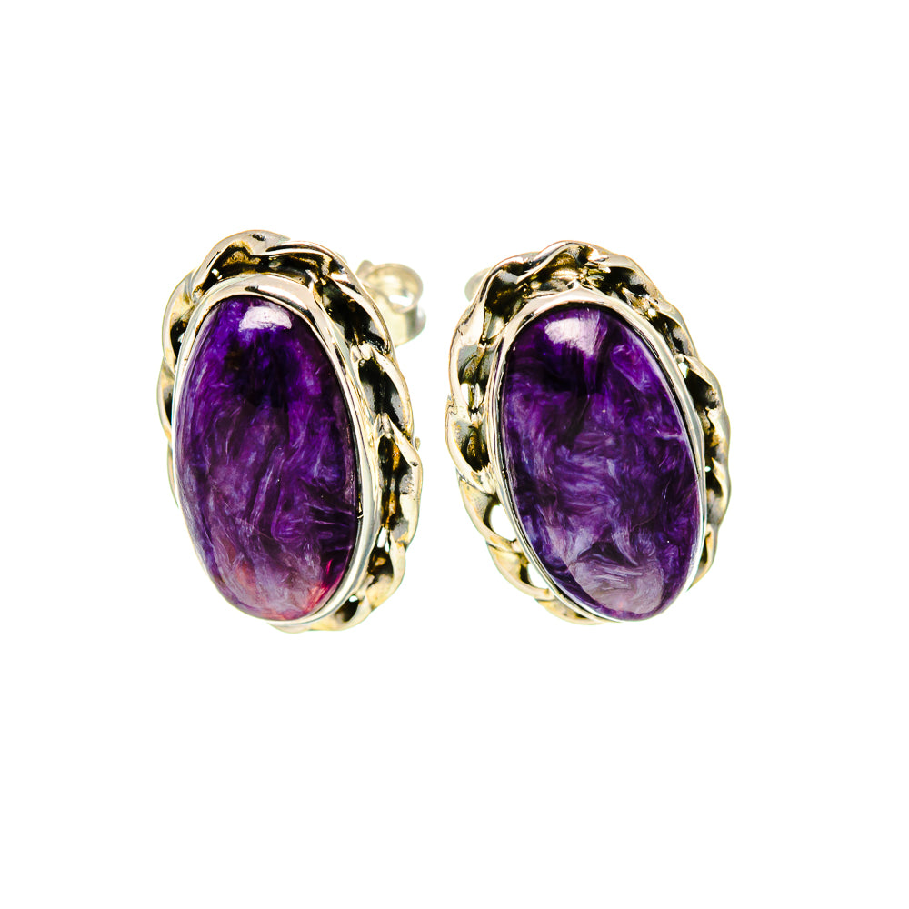 Charoite Earrings handcrafted by Ana Silver Co - EARR413736