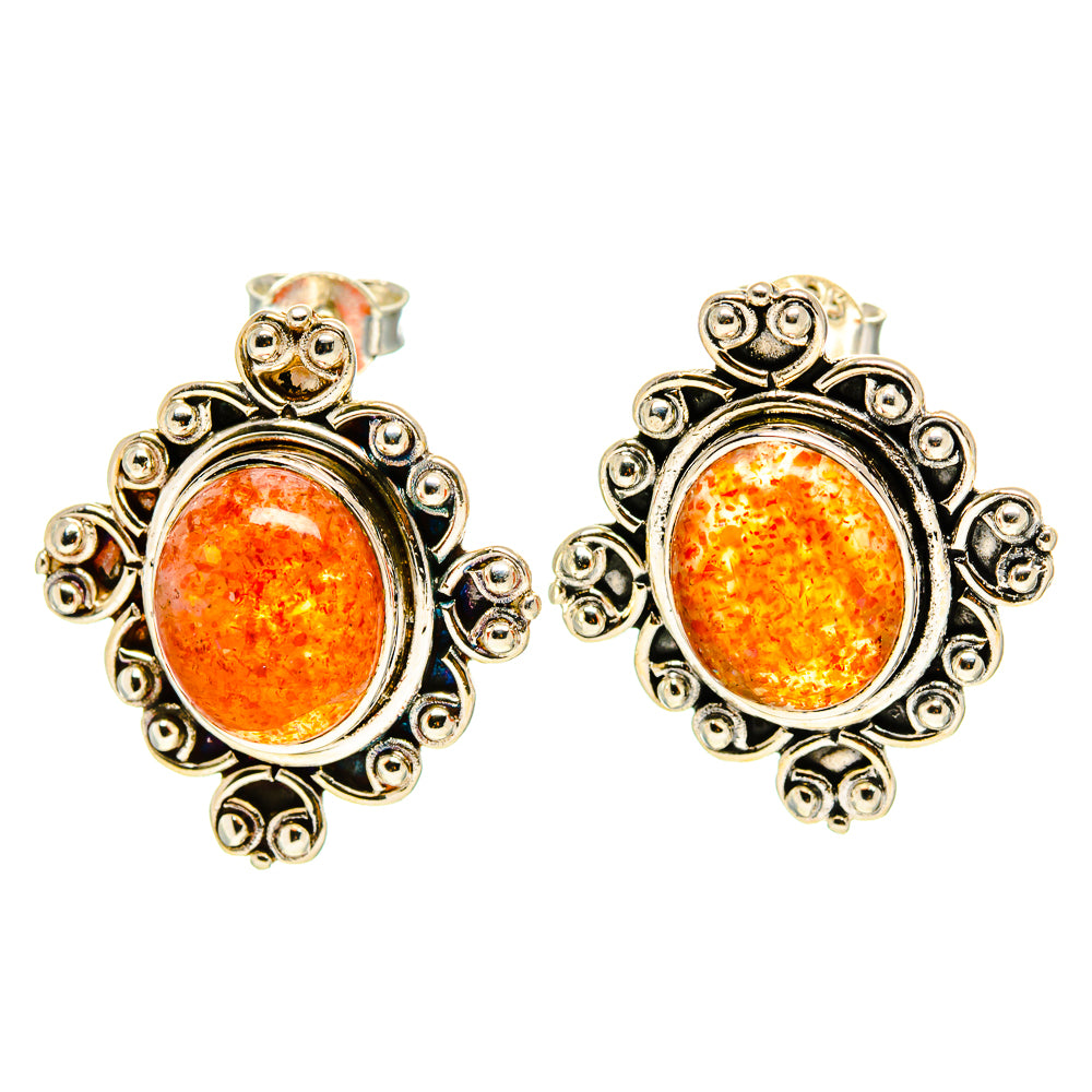 Sunstone Earrings handcrafted by Ana Silver Co - EARR413738