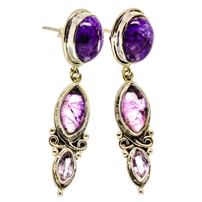 Charoite Earrings handcrafted by Ana Silver Co - EARR413741