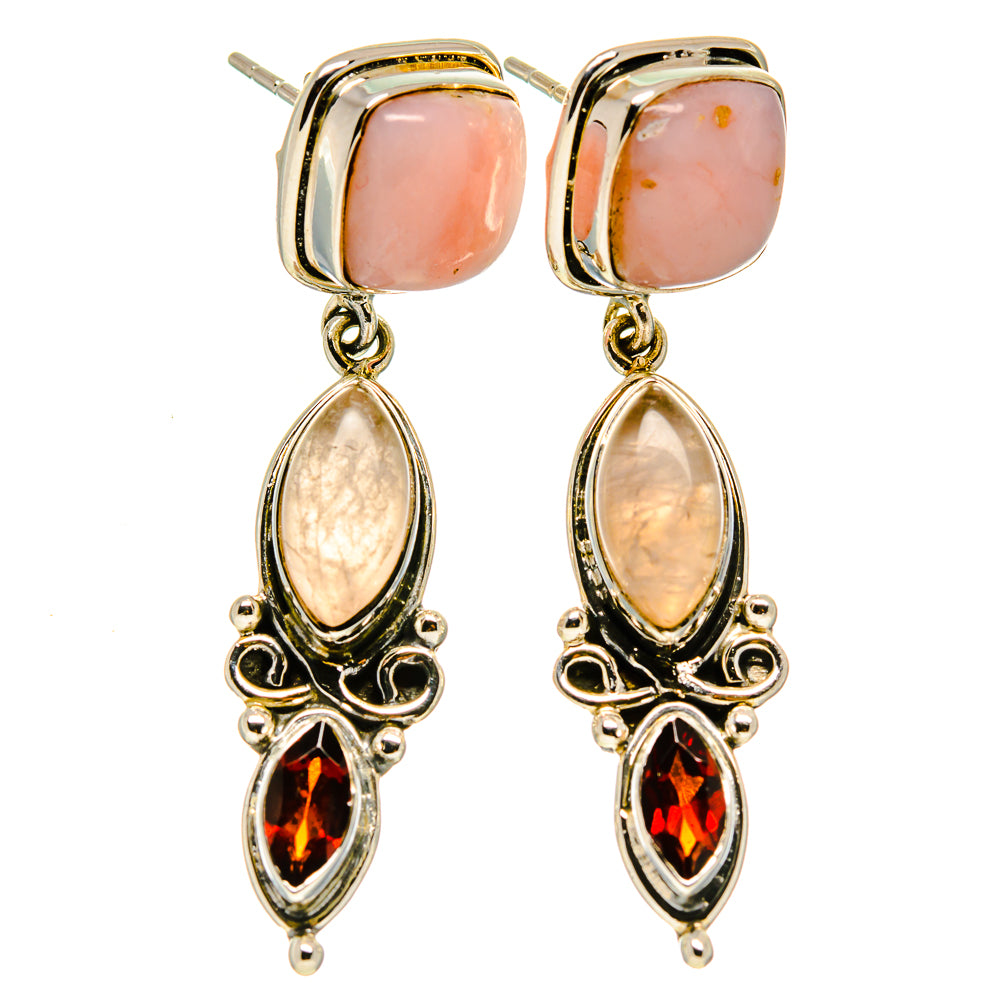 Pink Opal Earrings handcrafted by Ana Silver Co - EARR413742