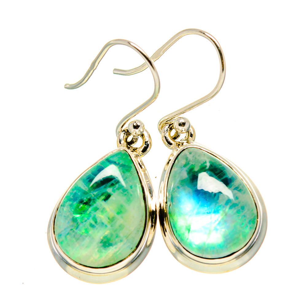 Green Moonstone Earrings handcrafted by Ana Silver Co - EARR413745